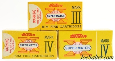 1960's Western Super-Match Mark III & Mark IV 22 LR Ammunition 3 Boxes