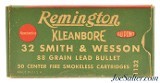 Remington Kleanbore 32 S&W Ammo Full Box 88 Grain Lead