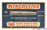 Winchester 35 Win Ammo Full Box 1930's Staynless Non-Mercuric SP