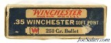 Winchester 35 Win Ammo Full Box 1930's Staynless Non-Mercuric SP - 5 of 7