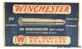 Winchester 35 Win Ammo Full Box 1930's Staynless Non-Mercuric SP - 2 of 7