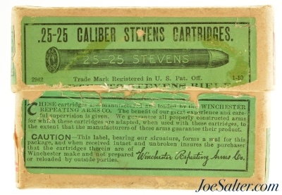Winchester 25-25 Stevens Ammo UMC Cartridges Full Box