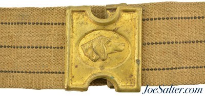 Scarce Original Mills Cartridge Belt with Sporting Dog's Head Buckle