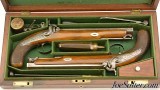 Cased Pair of British Back-Action Traveling Pistols by Thomas Tipping - 2 of 15
