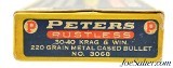 Peters Rustless 30-40 Krag Ammo Full Box 220 Grain Metal Case Bullets - 3 of 7