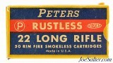 Pre-WWII Peters "Rustless" 22 LR Ammo Full Box 50 Rounds