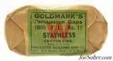 Scarce Full & Sealed Packet Winchester Goldmarks No.11 Caps Staynless