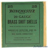 Excellent Full Box Winchester 20 Gauge Brass Shot Shells 2 ½ Inch Unfired
