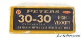 Peters High Velocity 30-30 Ammunition 1950's Red & Blue Box Full - 5 of 7