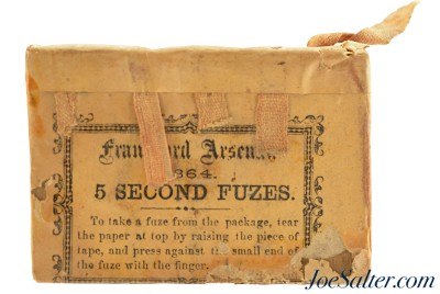 Frankford Arsenal Civil War 5 Second Fuzes 1864 Sealed Pack