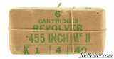 British WWII 455 Revolver Ammunition Mk II Sealed Packet 6 Rounds - 1 of 4