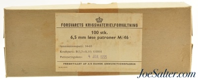 6.5 Mm Swedish Military Training Ammo 95 rnds.