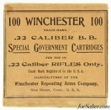 Scarce Winchester 1918 Special Gvt. Cart Issue 22 B.B. Cap Thompson-Hoffer
