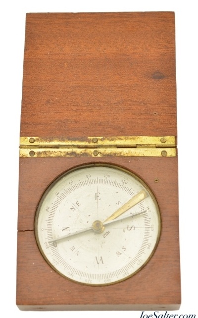 Antique Mahogany French made Pocket Compass