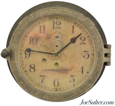 WWII USMC Bakelite Wall Clock, Chelsea Clock Co, Boston
