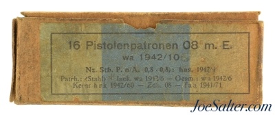 WWII German 9mm Ammo 1942 Steel Case Iron Core Bullet