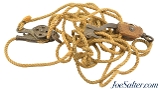 Scarce Antique M. Klein Ranch Fence Wire Wood Block & Tackle Puller