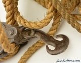 Scarce Antique M. Klein Ranch Fence Wire Wood Block & Tackle Puller - 5 of 7