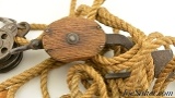 Scarce Antique M. Klein Ranch Fence Wire Wood Block & Tackle Puller - 7 of 7