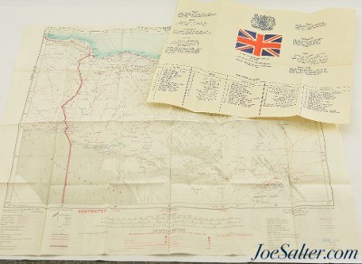 British Escape Silk Map of Cairo, Alexandria & Tobruk Operation Musketeer