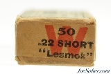 Full & Sealed! Winchester 22 Short "Lesmok" Target Ammo WWI Era 1914 Issue - 5 of 6