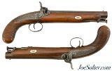 Pair of Unmarked British Percussion Traveling Pistols - 1 of 15 Pair of Unmarked British Percussion Traveling Pistols - 1 of 15