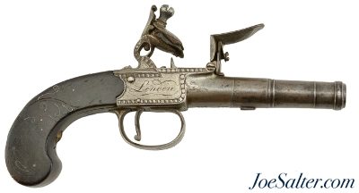Very Nice London Iron-Frame Flintlock Turn-Off Pistol by Archer