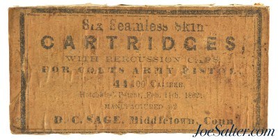 Rare Civil War D.C. Sage Colt's Army 44 Caliber Percussion Ammo Packet