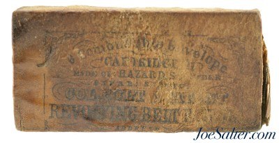 Scarce Colt Cartridge Works 36 Caliber Ammo Combustible Envelope Packet