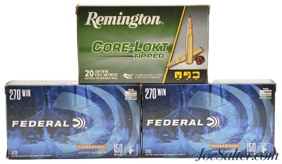 Federal/Remington 270 Winchester Ammo 60 Rnds