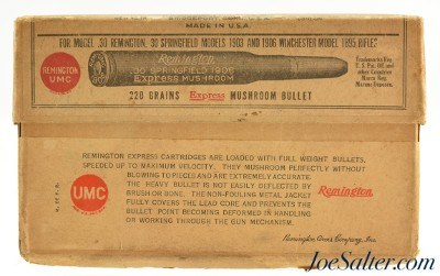 Full Box Remington UMC 30 Springfield 1906 Express Mushroom Bullet 220 Gr