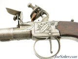 British Iron-Frame Flintlock Turn-Off Pistol by Girdler - 5 of 11