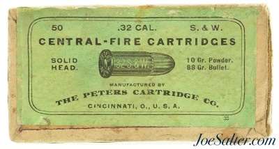 Full Box Peters 32 S&W Ammo King Semi-Smokeless Powder