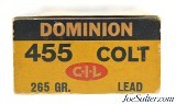 Scarce 455 Colt Ammo Dominion C-I-L Full Box 50 Rounds British Service Revolver - 3 of 5