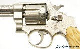 Pre-War Smith & Wesson 44 Hand Ejector Nickel Revolver Mfg 1923 Jigged Bone Stocks - 3 of 15