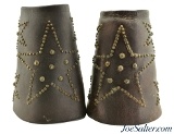 Antique Leather Star Cowboy Roping Cuffs late 1800s