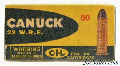 Canuck C-I-L 22 WRF Ammo Full Box 45 Grain Winchester 1890 & Rem 12CS