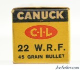 Canuck C-I-L 22 WRF Ammo Full Box 45 Grain Winchester 1890 & Rem 12CS - 2 of 3