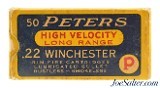 Peters 22 Winchester High Velocity Ammo 1931 Partial 48 Rds Kings Mills