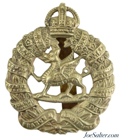 1st Battalion Monmouthshire Cap Badge "Flanders" Honors