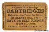 Post Civil War H.W. Mason 36 Cal Navy Combustible Ammo Packet Colt & Remington