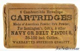 Post Civil War H.W. Mason 36 Cal Navy Combustible Ammo Packet Colt & Remington - 1 of 4