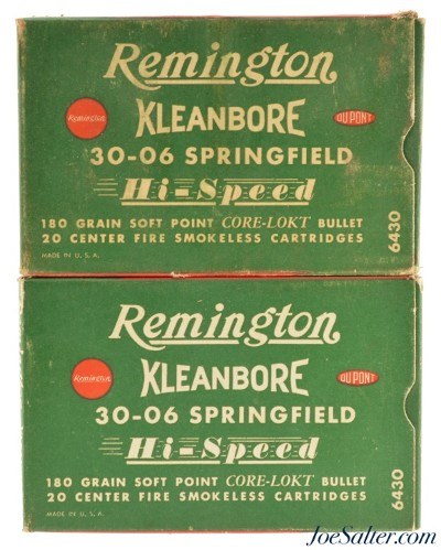 Remington Kleanbore Hi-Speed 30-06 Ammo 180 Gr Soft Point 1950s 40 Rounds