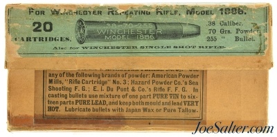 Winchester Model 1886 Black Powder Ammo 38-70 WCF Full Box