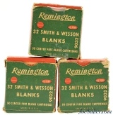 Remington 32 S&W Blank Ammo Lot 3 Full Boxes 150 Rds.