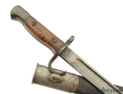 Rare British Pattern 1907 MkI Hooked Quillon Bayonet and Scabbard