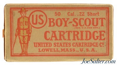 Very Rare Sealed! US Cart. Co. Boy Scout 22 Short Ammo Lowell, Mass Circa 1910-15