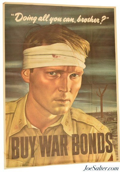 Original WWII Poster "Doing all you can brother?" 1943 War Bonds
