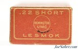 Early 1920's Remington UMC 22 Short Lesmok Ammunition Full Box - 5 of 7