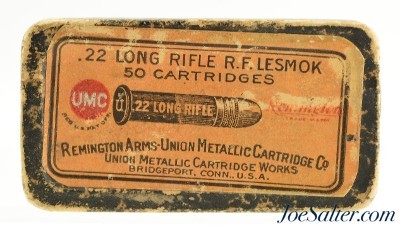 Sealed! Remington UMC Split Logo 22 Long Rifle Lesmok Ammunition 1911